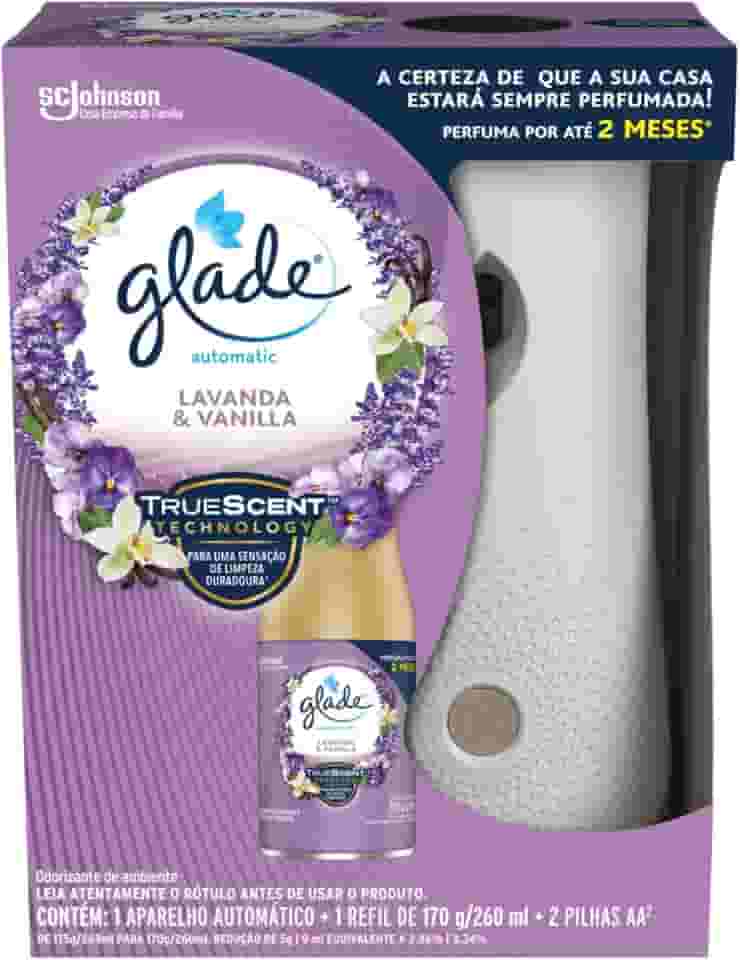 Glade Aromatizador de Ambiente Automático, Lavanda e Baunilha, Kit Aparelho e Refil 260ml