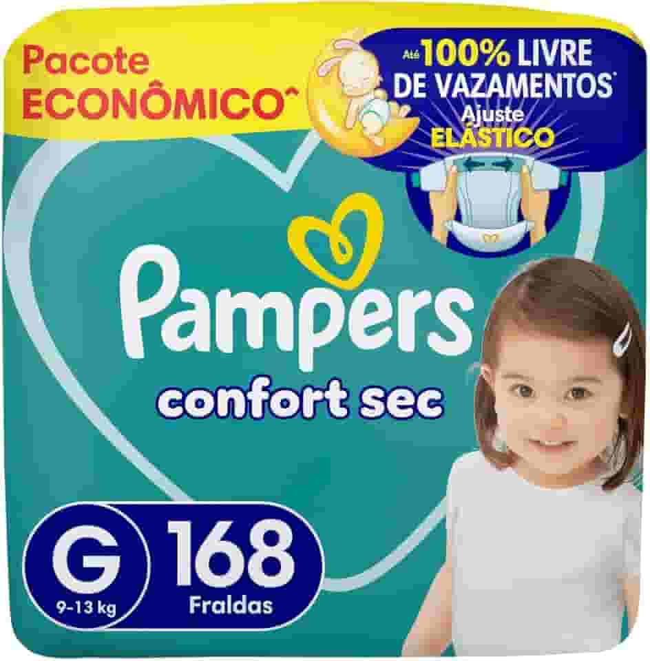 Fraldas Pampers Confort Sec G 168 Unidades, Pampers