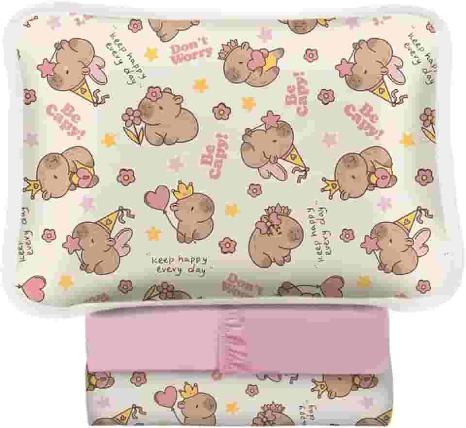 Jogo De Lençol Berço 3 Peças Malha 100% Algodão (Capivara)