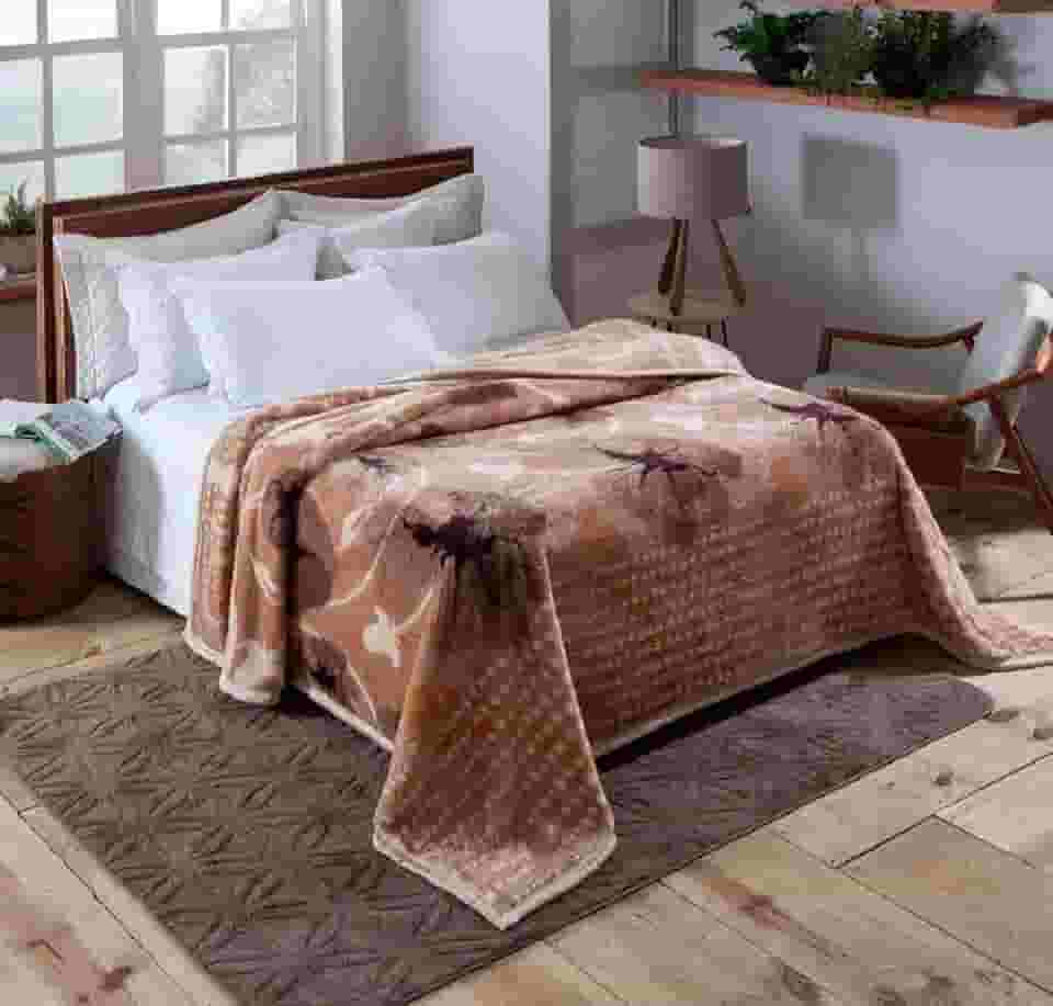 Cobertor Jolitex Casal Dyuri Pelo Alto Nilo Bege