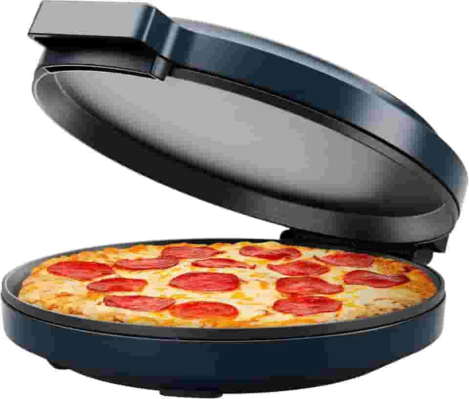 Chefman Everything Maker & Pizza Oven – Máquina de pizza elétrica de bancada de 1440W com pratos antiaderentes de 30 cm, além de fazer quesadillas, omeletes e muito mais, com luzes indicadoras e