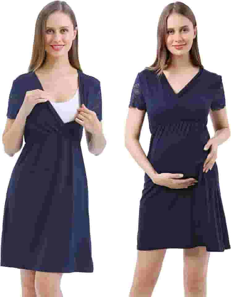 Vestido de maternidade para chá de bebê, colado ao corpo, manga curta, casual, uso diário para trabalho feminino