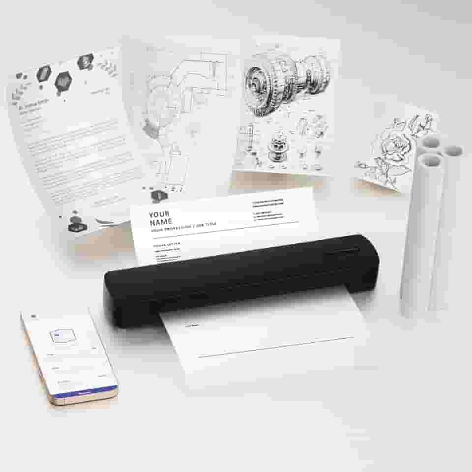 Impressora térmica portátil sem fio Blue-Tooth sem tinta: suporta tamanhos de letra/A4/A5 de 28 x 28 cm, perfeita para casa e escritório, compatível com smartphone e PC