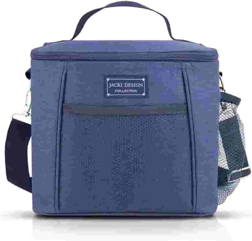 Kit Bolsa Térmica Marmita Grande e Porta Talher Prático Dia a Dia Jacki Design (Preto)