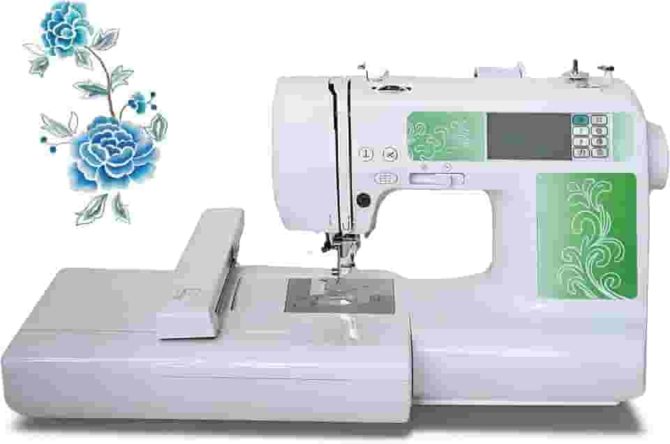Máquina de Bordar, 110 V-220 V/45 W, 650 Pontos por Minuto, Maquina de Bordar, com Dois Bastidores de Bordado, com 96 Padrões Integrados