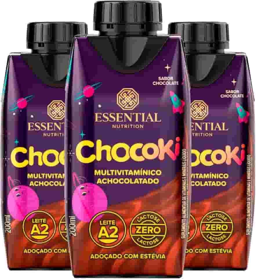 Kit 3 Chocoki Achocolatado Multivitamínico Essential Nutrition 200ml