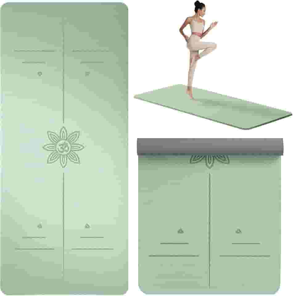 Tapete de Yoga, Tapete de Exercício Extra Grosso de Alta Densidade, Yoga Mat Ant rasgo com Alça para Transporte, atrás Antiderrapante, Adequado para Vários Exercícios de Yoga