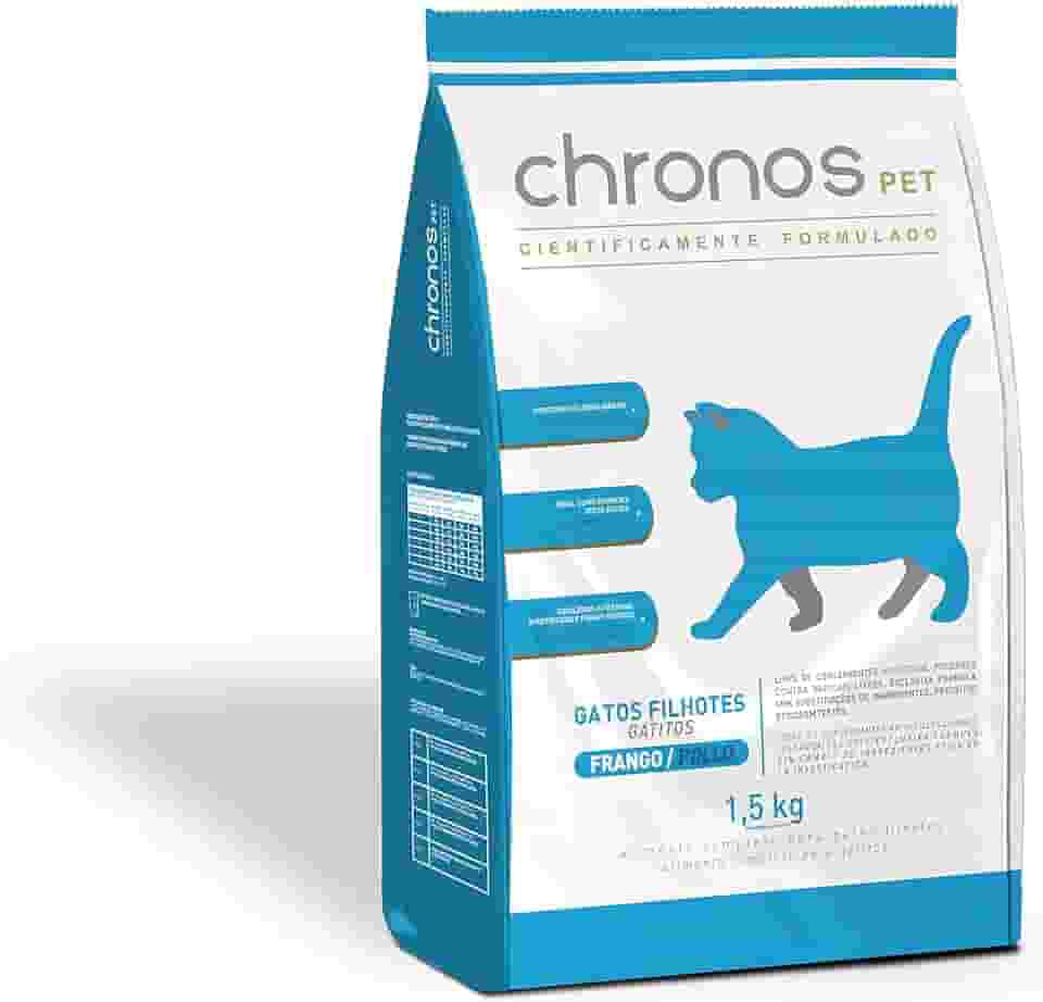 Chronos Ração Pet Gatos Super Premium Filhotes Sabor Frango 1 5Kg Raça Filhotes Sabor Frango