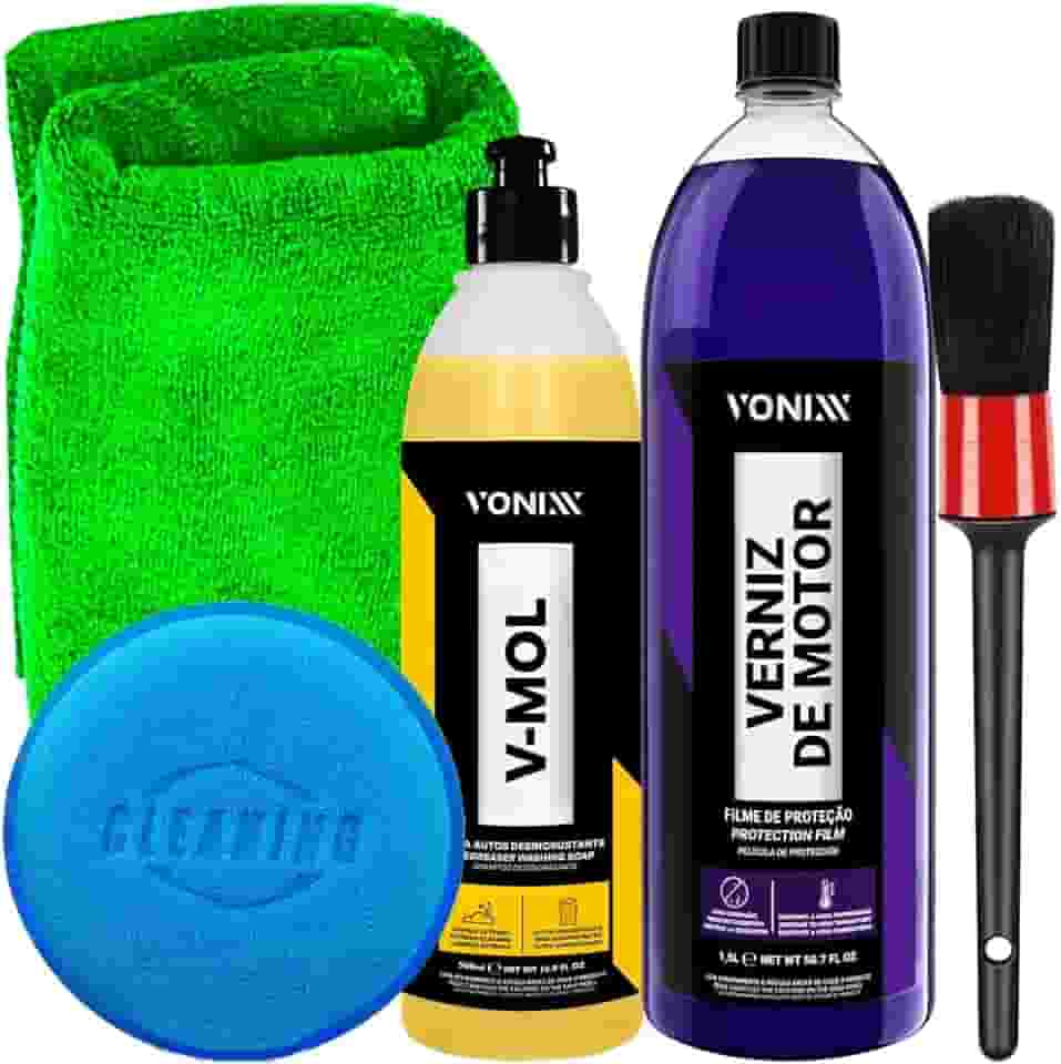 Kit Automotivos Vonixx Verniz De Motor Shampoo V-Mol 500ml Acessórios Karbox