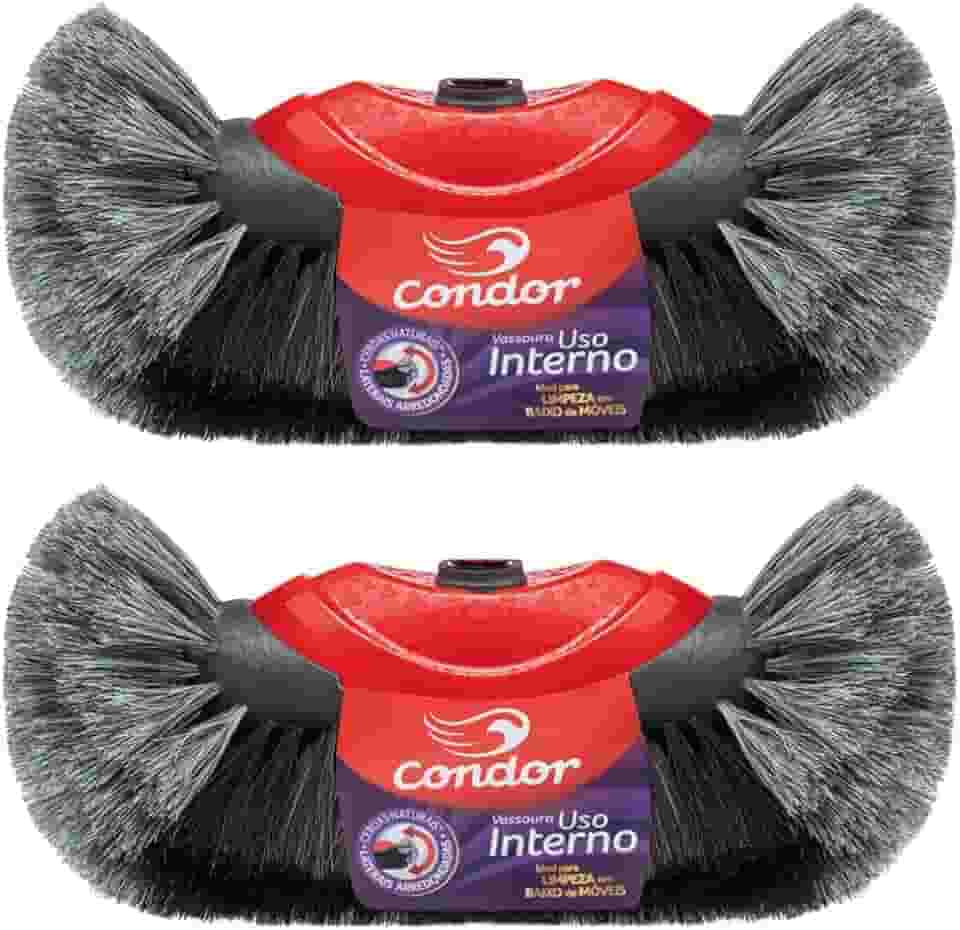 Kit 2 Vassouras De Pelo Natural Porcelanato Laminado Condor