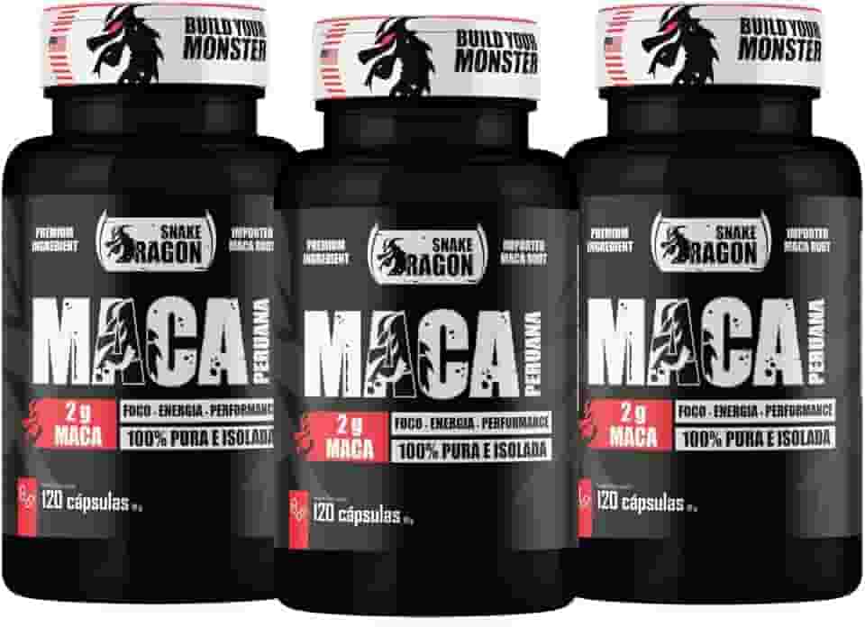 3x Maca Peruana Negra 120 Capsulas 2000mg Black Pura Premium Importada Para Homens e Mulheres Original