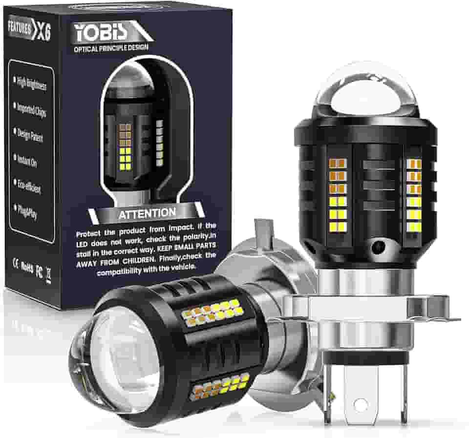 Par Lampada Led 6500k H4 Projetor 360º Moto Carro Super Branco light