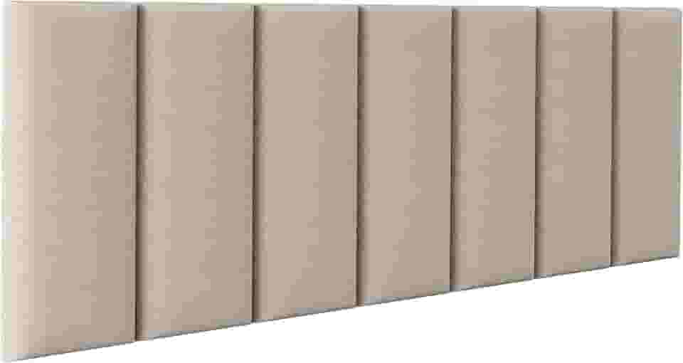 Cabeceira Cama Box Casal Kit C/ 7un Modulos Estofados Adesivo (Bege)