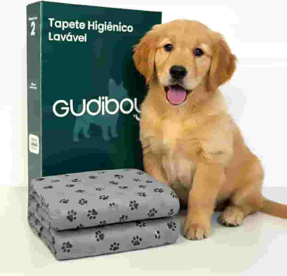 Tapete Higiênico Pet Reutilizável, Cerca de 1 ano de Uso, Material de Qualidade, Lavável, 60cmx60cm, Para Raças de Porte Médio e Pequeno - 2 Unidades