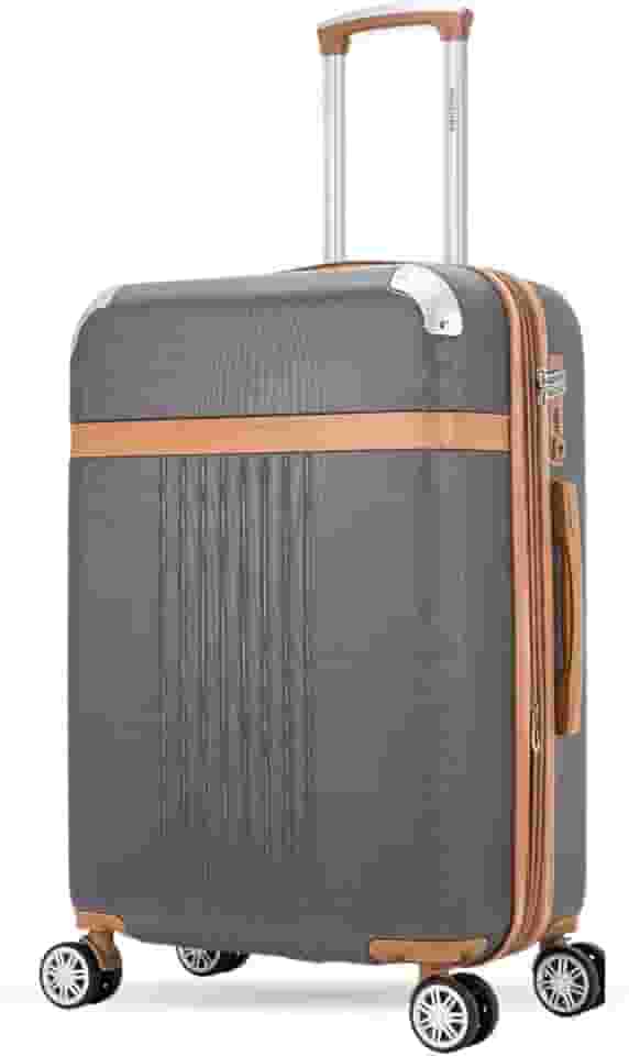 Mala de Viagem Média Athena Rígida ABS, Para Despacho 23kg, com 4 Rodas Duplas 360º, Cadeado TSA e Zíper Expansível