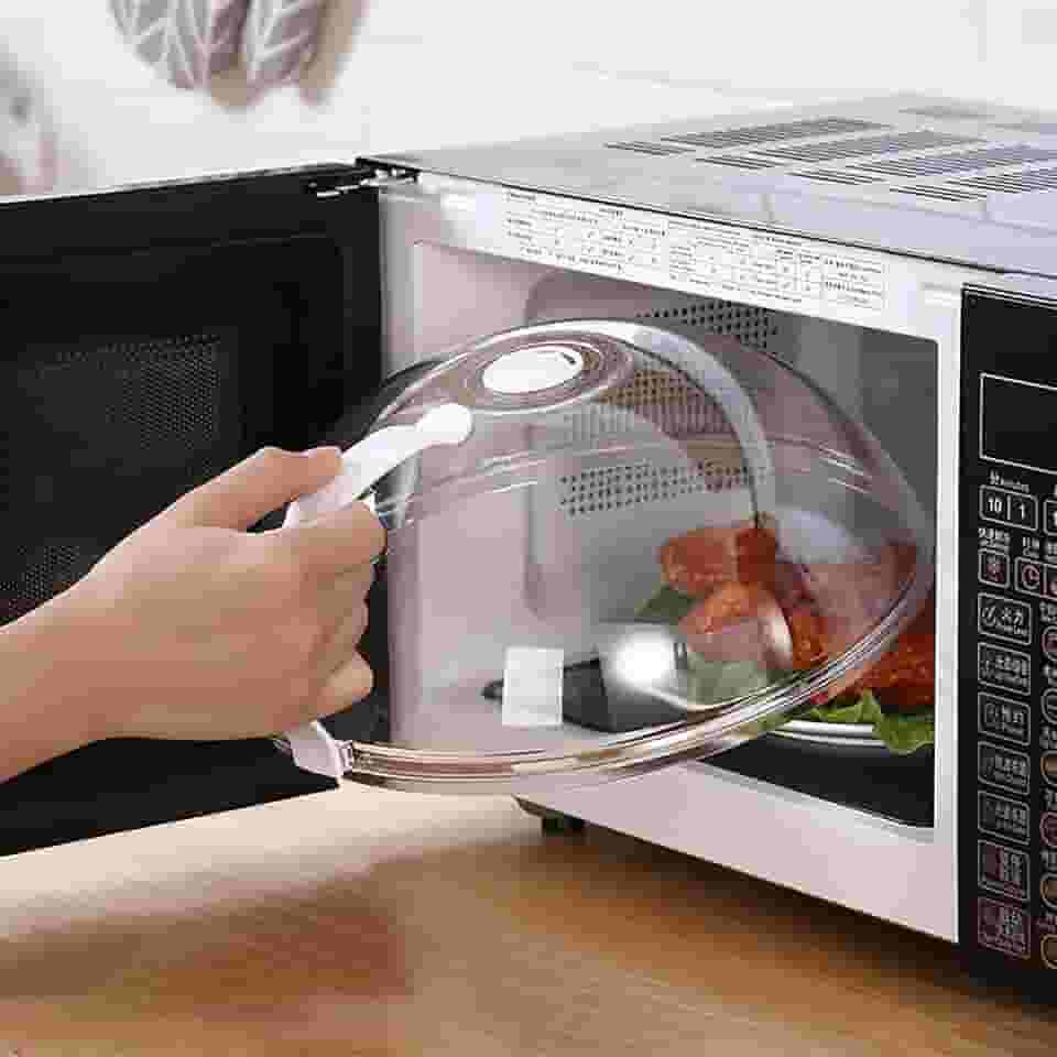 WENWELL Tampa transparente para micro-ondas contra respingos de alimentos, tampa transparente para micro-ondas com alça, prato de prato para servir casa cozinha essencial, sem BPA, plástico seguro