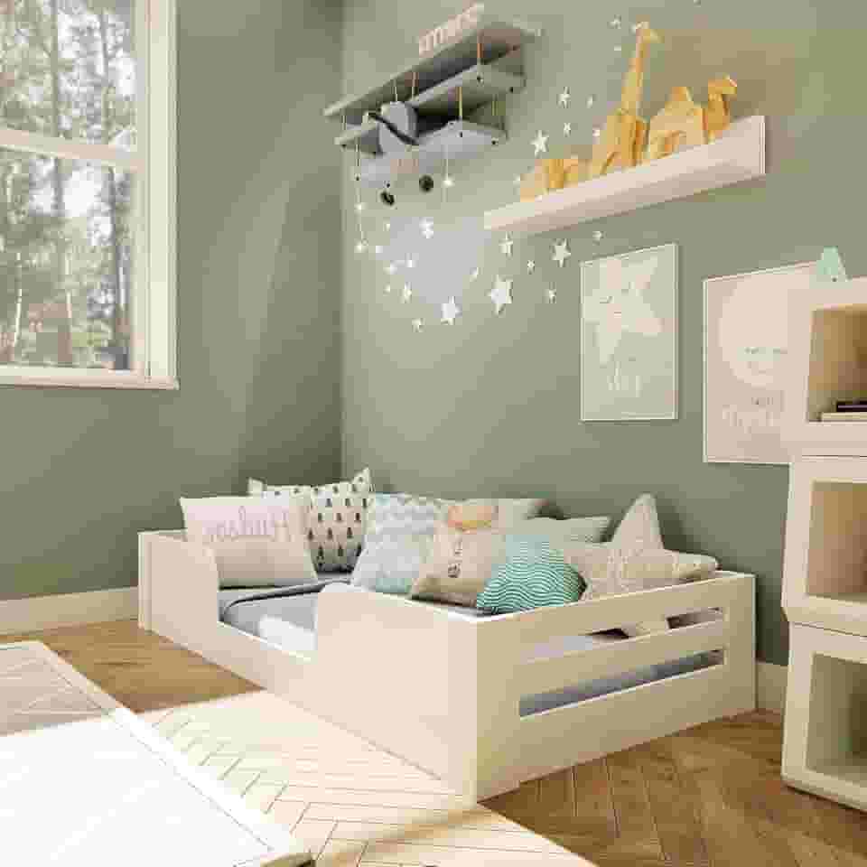 Cama Infantil Montessoriana Solteiro Liz Branco Perfect Wood