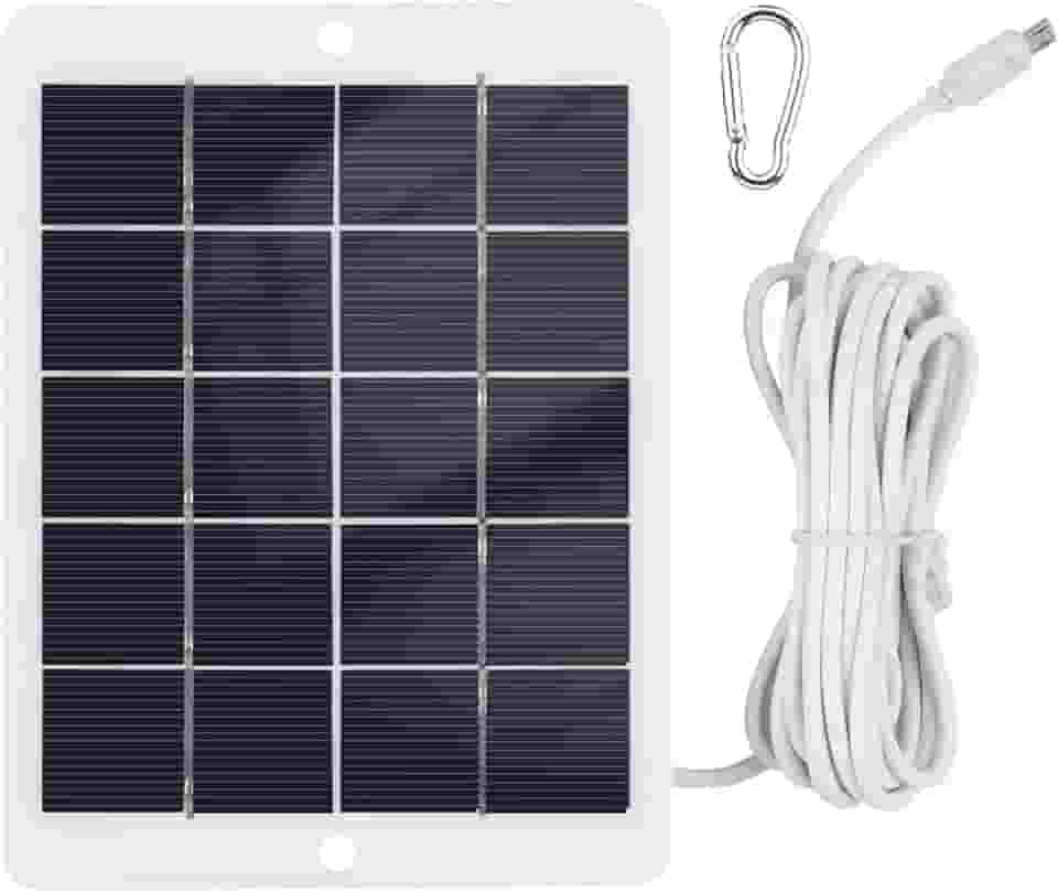 JOYID Carregador solar portátil 3W 5V Carregador de painel solar à prova d'água para acampamento com plugue micro USB para carregar telefones celulares Mini ventiladores Luz LED Câmera de monitorament