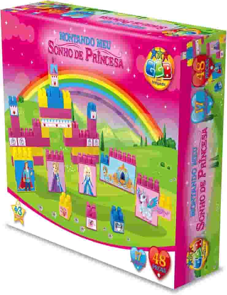Blocos de Montar Montando Meu Sonho de Princesa 48 Peças, GGB Plast