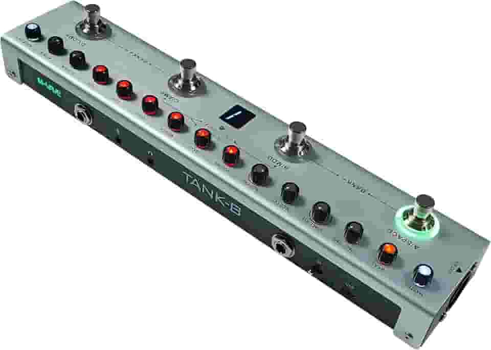 M-VAVE Pedal Multiefeitos para Baixo Profissional TANK-B com Bateria Recarregável, 36 Presets, Bluetooth, Simulador de Amplificador, IR Cab, Gravação em Celular - Efeito Portátil para Estúdio e Palco