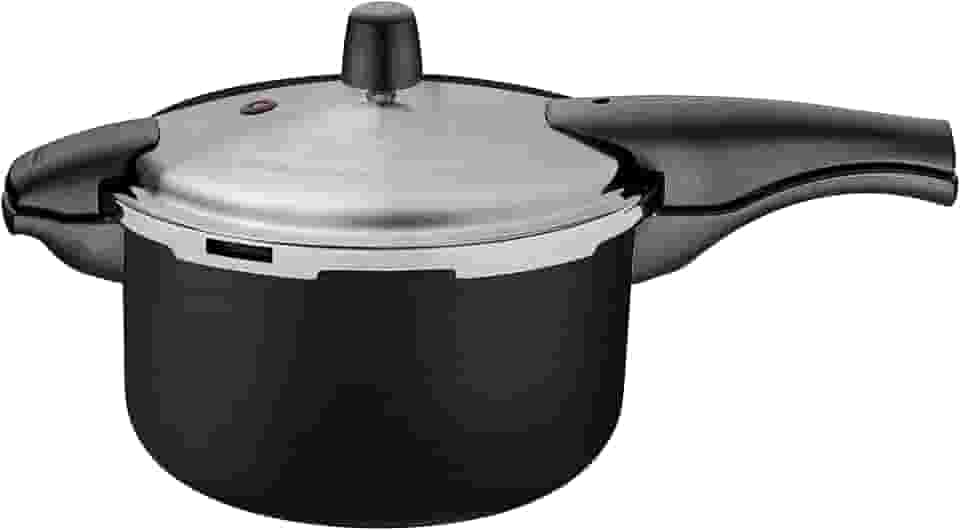 Panela de Pressão Tramontina Vancouver Effect em Alumínio com Revestimento Interno e Externo em Antiaderente Starflon Max Preto 24 cm 6 L