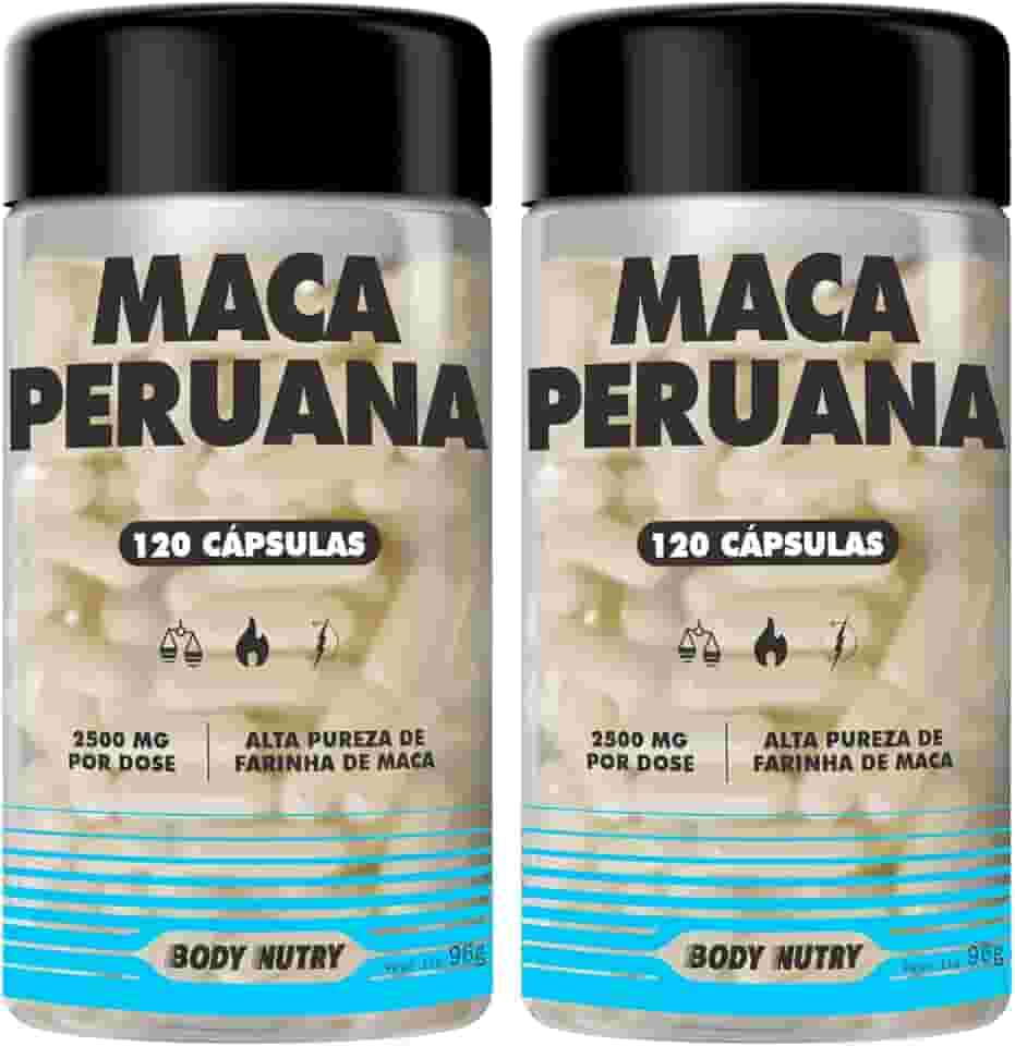 Kit 2x Maca Peruana Premium 2500mg 100% Pura Pote 120 Cápsulas Matéria Prima Importada Para Homens e Mulheres | Energia Resistência