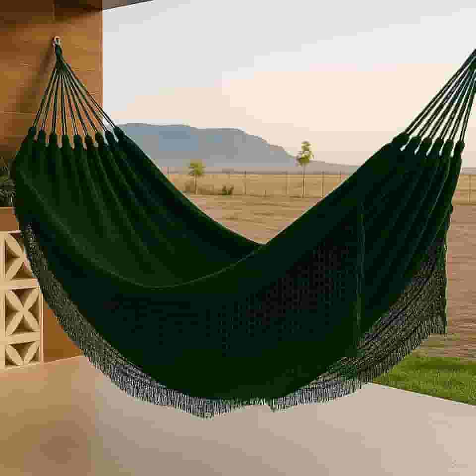 Rede de Descanso Jeans 100% Algodão 4,00x1,50m – Conforto, Qualidade e Durabilidade Dormir (Verde)