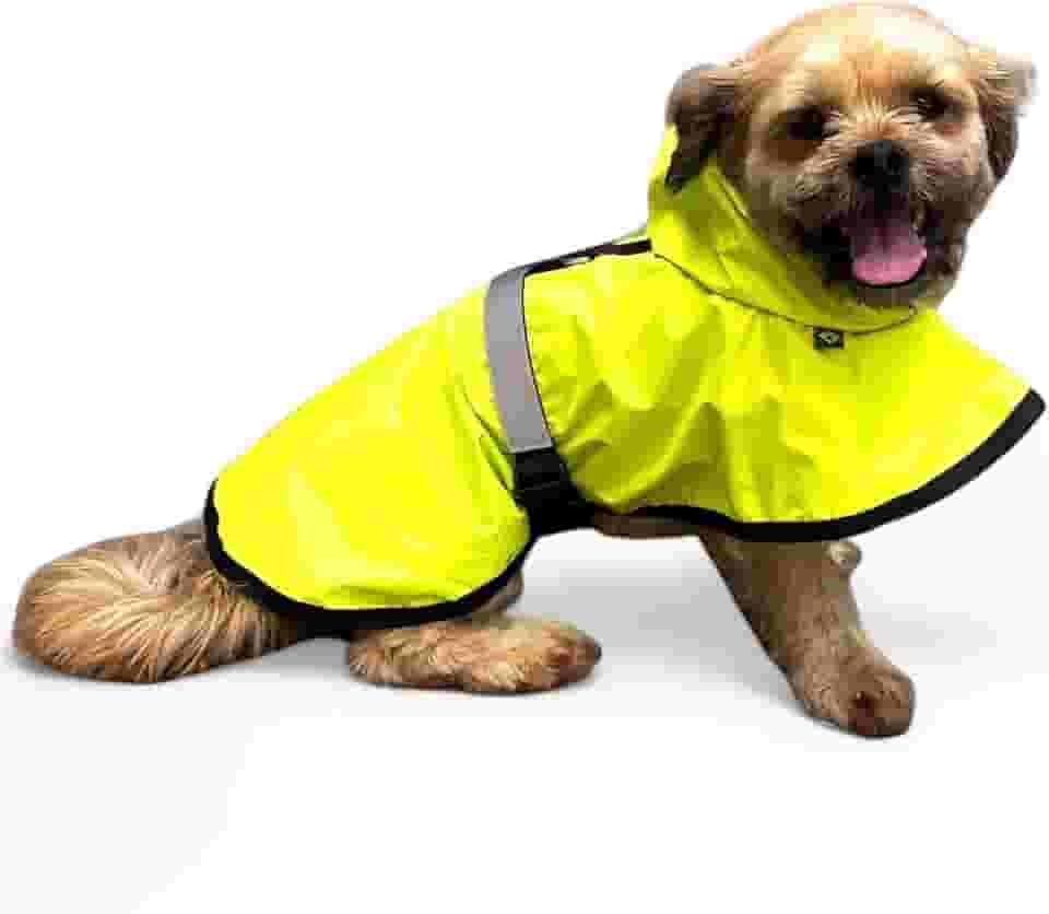 WAY PET Capa de Chuva Refletiva para Cachorros, 100% Nylon, Ajustável, com Capuz, Roupas de Chuva para Cães, Segurança e Conforto para Cachorros (Extra grande, NEUTRO)