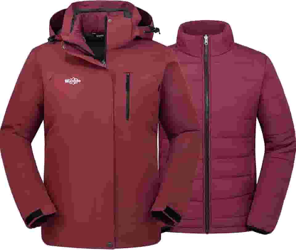 Jaqueta de esqui feminina 3 em 1 à prova d'água, à prova de vento, para inverno, para snowboard, capa de chuva quente