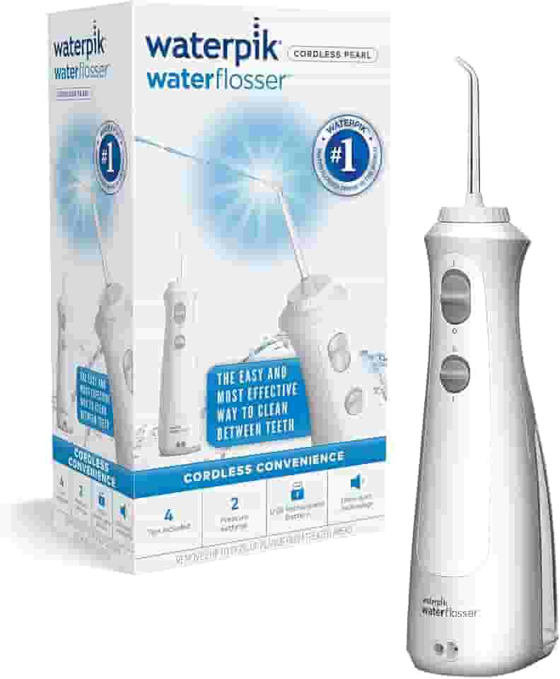 Waterpik Cordless Pearl Irrigador Oral Portátil recarregável WF13EU Color Branco Limpeza Profunda Dental