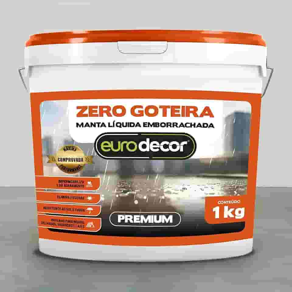 Manta Líquida Emborrachada Premium 1KG – Impermeabilizante Zero Goteira para Telhados, Lajes e Vazamentos – Eurodecor - TELHA