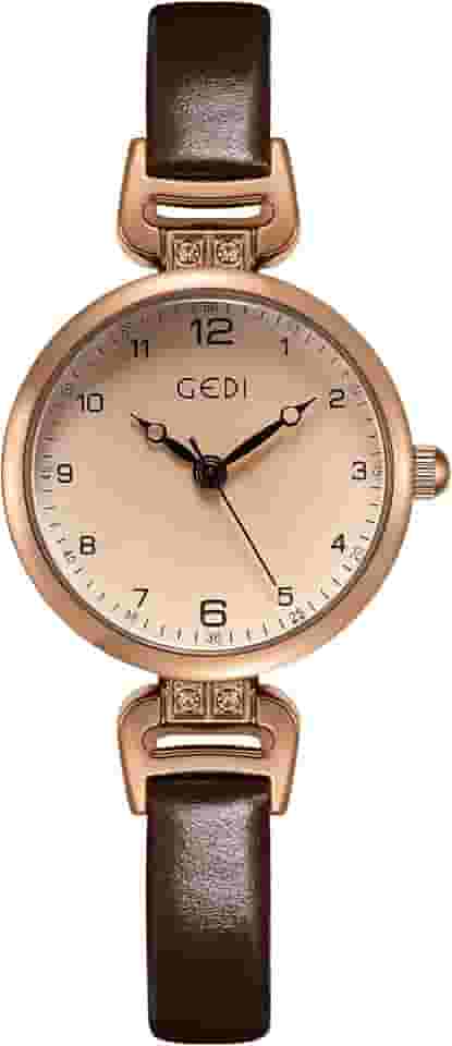 Relógio de pulso feminino, mini, ultrafino, elegante, simples, de quartzo, com pulseira de couro, à prova d'água de 30 m, analógico, para mulheres, estudantes, mulheres