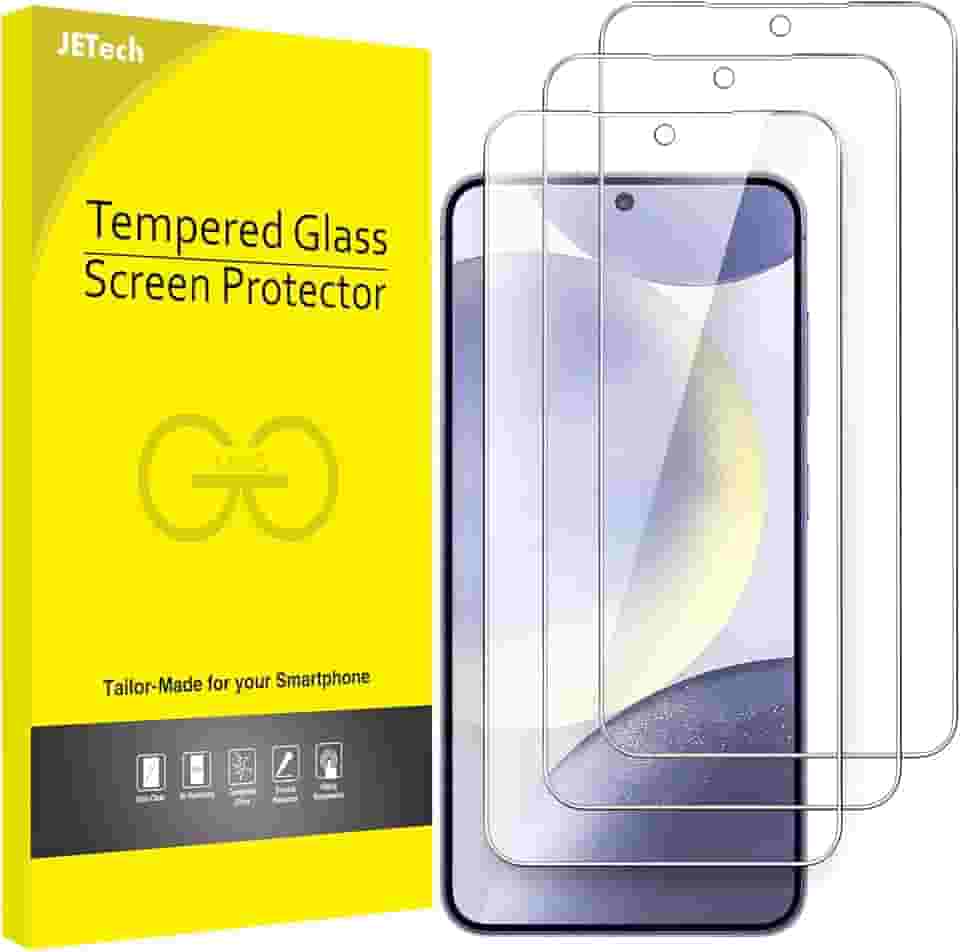 JETech Película de Vidro Temperado para Samsung Galaxy S24+ / S24 Plus 5G 6,7 Polegadas, Protetor de Tela, Compatível com ID de Impressão Digital, HD Claro, Pacote com 3