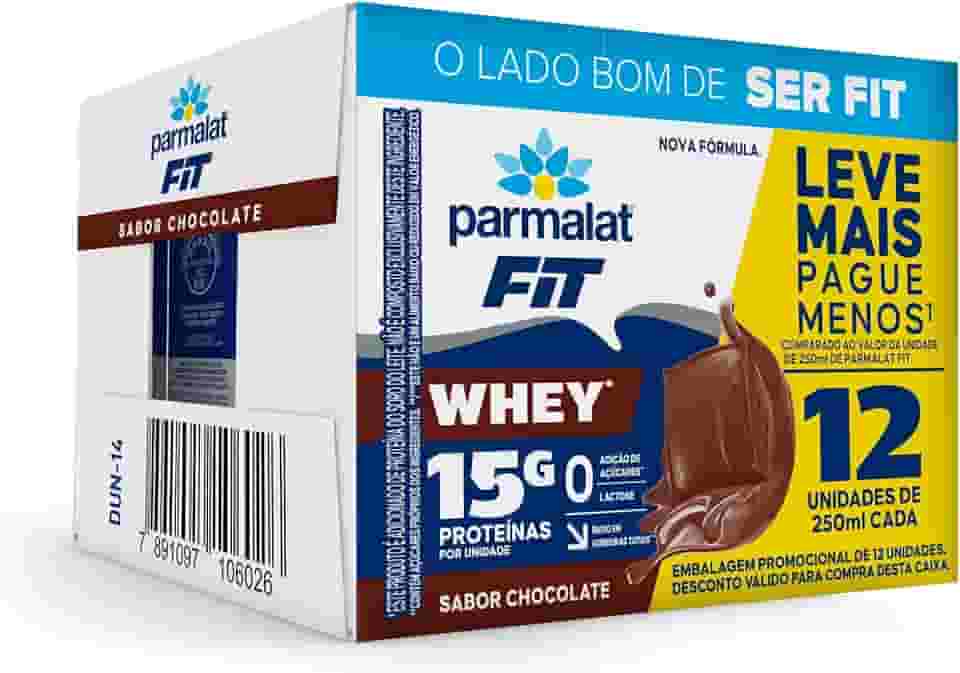 Parmalat Fit Bebida Proteica Chocolate 15g de Proteína 250mL – 12 Unidades