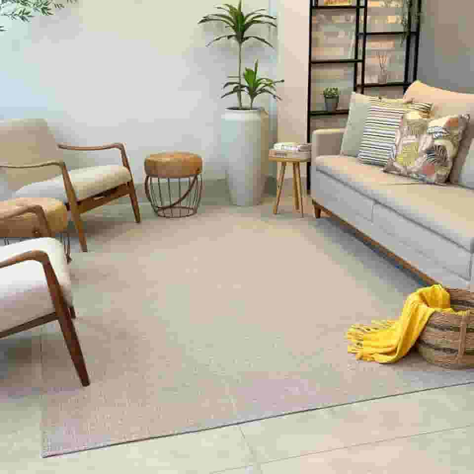 Tapete Retangular para Sala, 200x300cm, Felpa Baixa, Antiderrapante, Decorativo (Nude Mesclado)