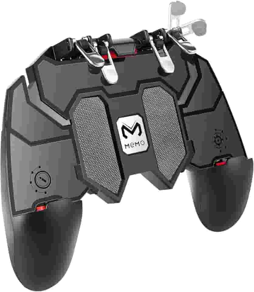 Controle Gamepad Mobile 6 Dedos – Mira Rápida, Gatilhos Metálicos e Ajuste Ergonômico