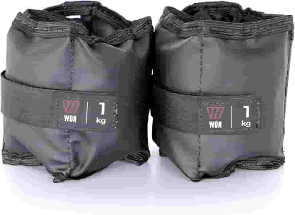 Par Caneleira Tornozeleira de Peso 1 kg WON Preto Fitness Academia Musculação Treino