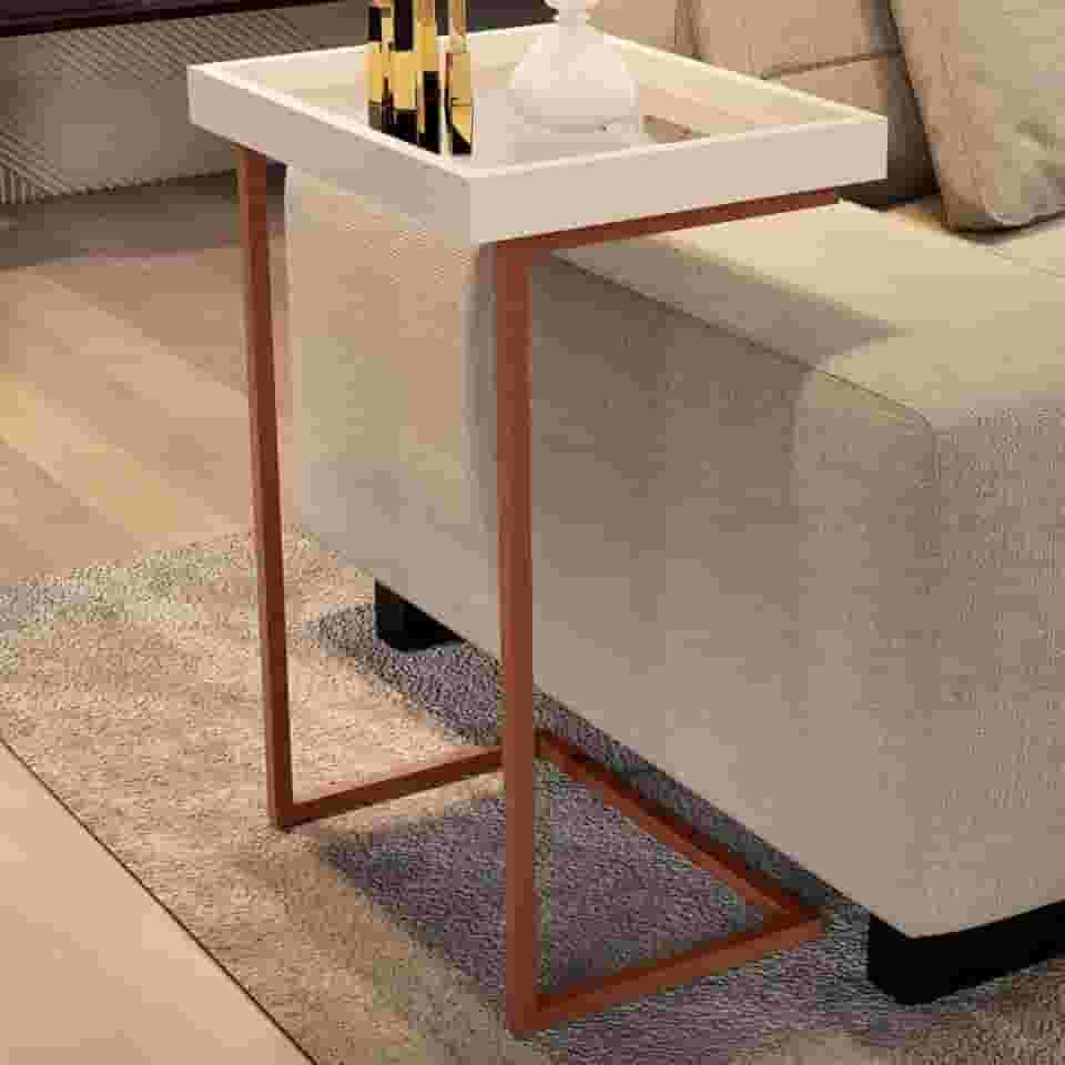 Mesa de Canto Perola/Bronze 4774 - Jb Bechara