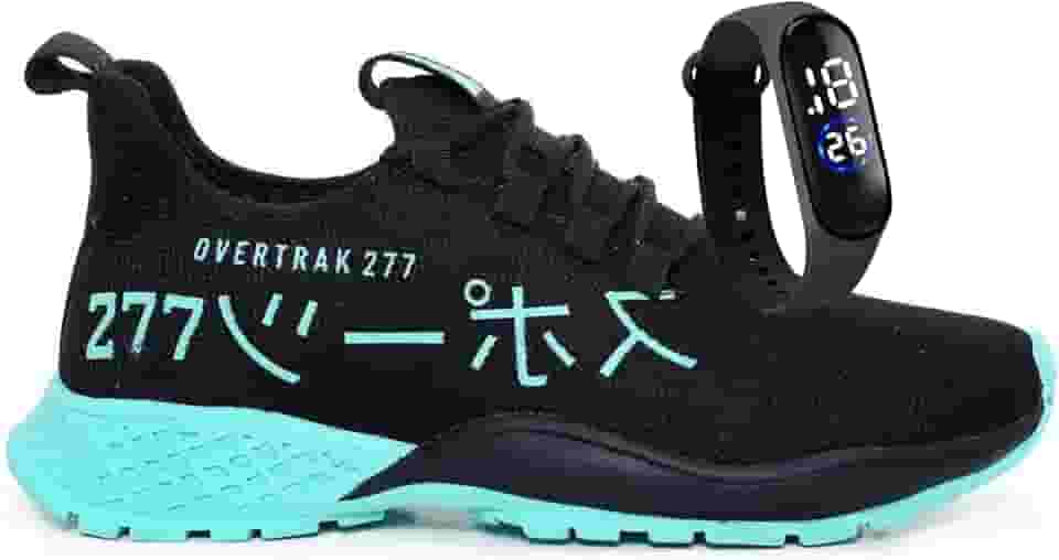 Tênis Masculino de Corrida Meia Preto Macio Confortável Para Academia + Relógio