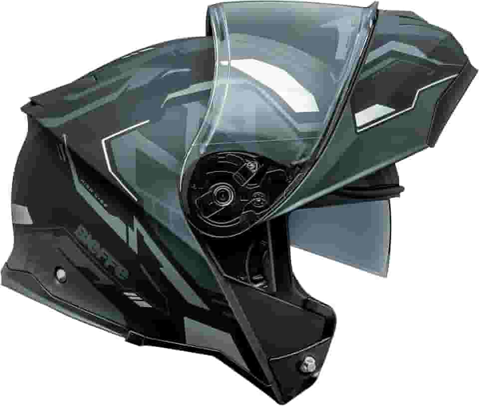 Capacete Bieffe Escamoteavel B-Dynamic Attractie Preto Fosco Grafite Com Óculos Interno