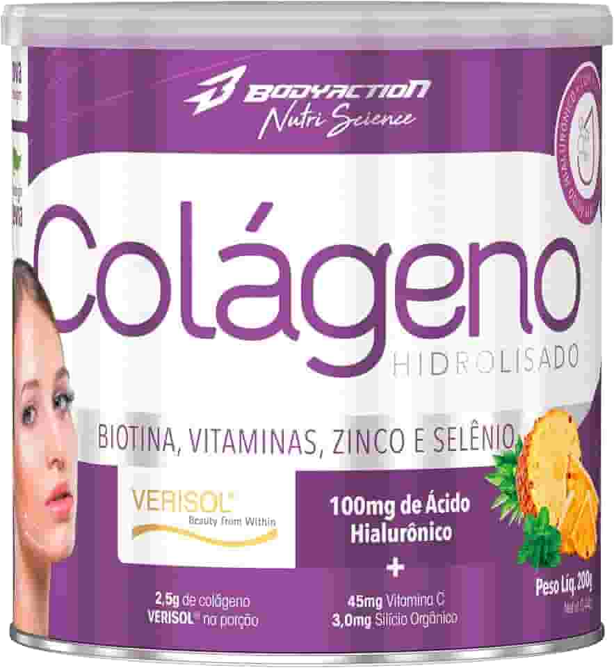 Colágeno Verisol com Ácido Hialurônico 200g Sabor Abacaxi com Hortelã Bodyaction