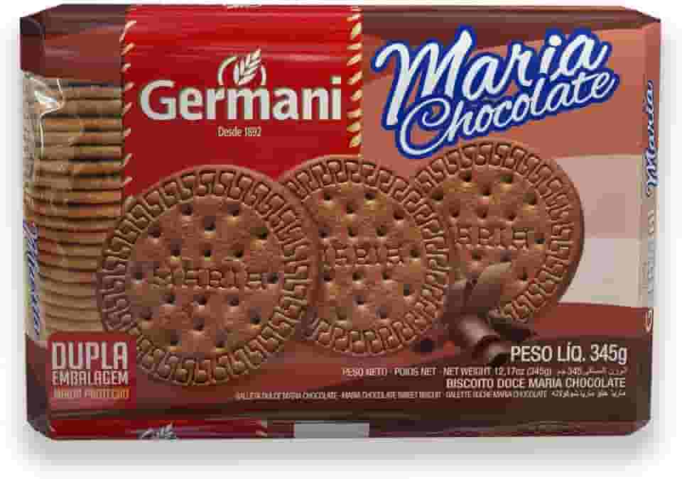 Biscoito Maria Chocolate Germani 345G, Germani Alimentos, Biscoito Doce Maria Chocolate, Vermelho, Um Clássico Crocante E Docinho, Receita Caseira Desde 1892