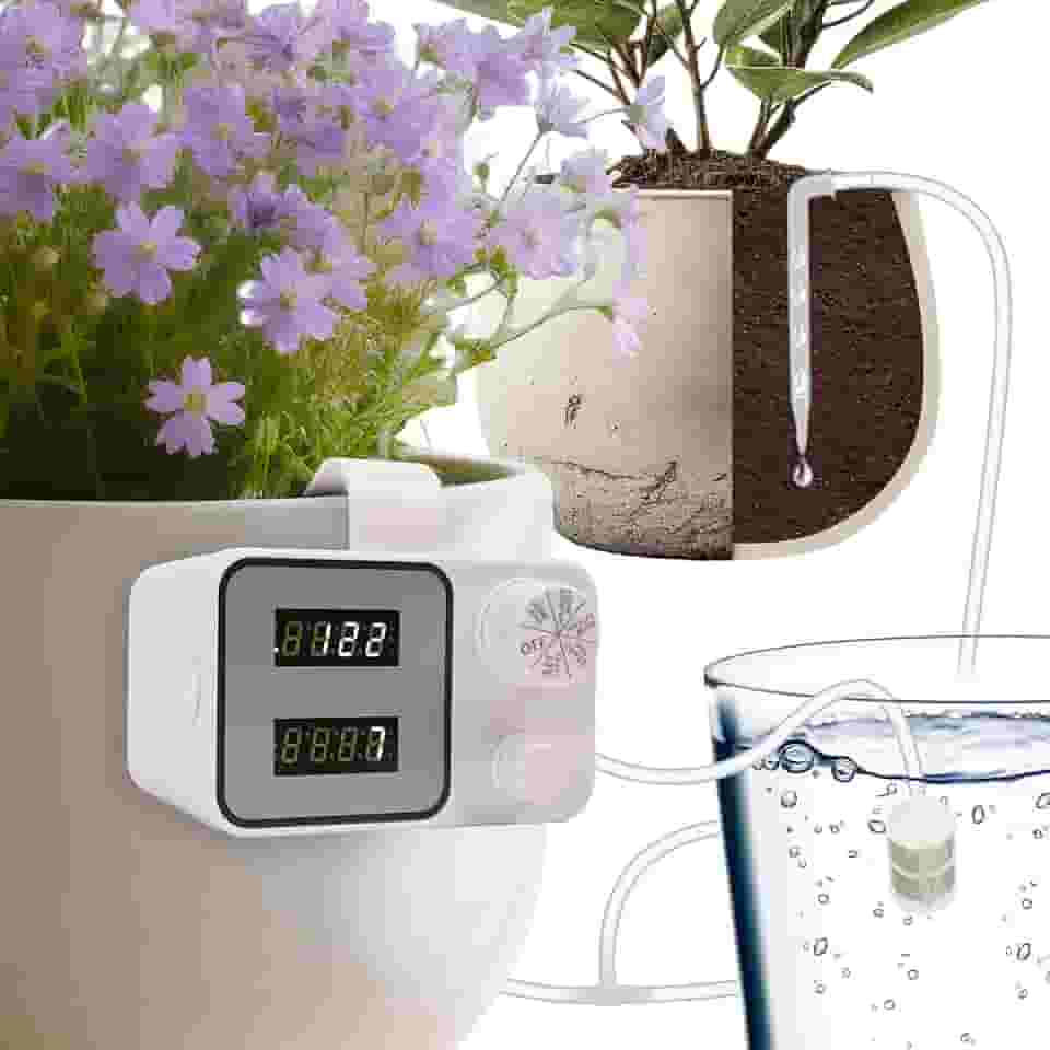 Sistema de irrigação automática de plantas utomatic para 15 vasos de plantas, kit de irrigação por gotejamento automático, temporizador programável de água com detecção inteligente de umidade