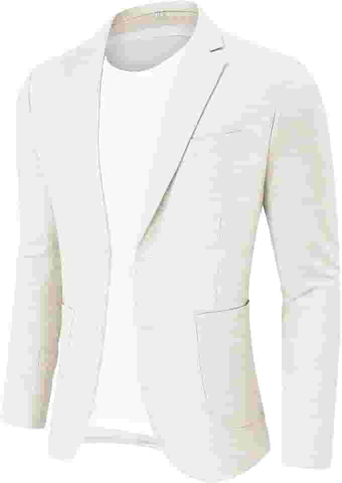 Blazer masculino casual de linho, casaco esportivo com dois botões, jaqueta leve para uso diário