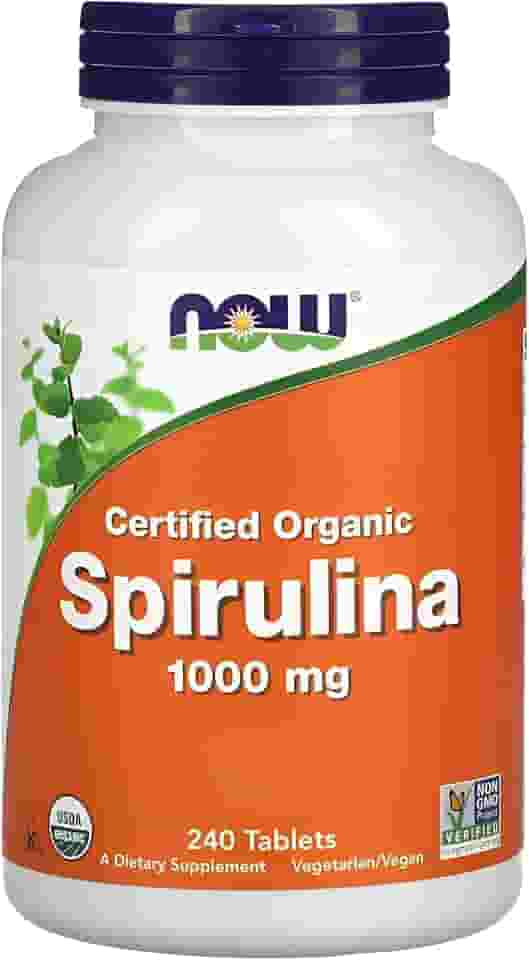 NOW Foods Spirulina 1000 mg 240 Tablets Importado