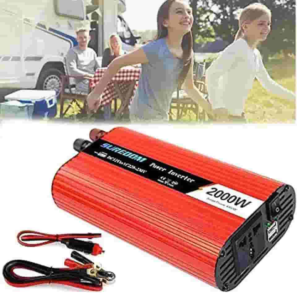 Power Inverter 2000 Watt Dc 12V 24V Para AC 110v 220v Inversor De Onda Senoidal Pura Com 2 Portas USB De Carga Rápida, Para Camping, Motorhomes, Caminhão, Barco,2000V,24vto110v,Collector88