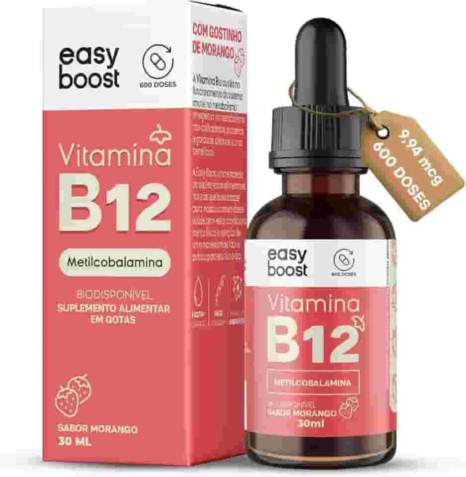 Vitamina B12 Drops Metilcobalamina 414% Vegan Easy Boost 30ml