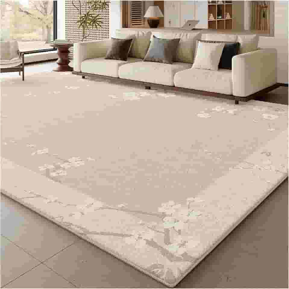 Tapetes laváveis para sala de estar, resistentes a manchas e fáceis de limpar, tapetes macios que não caem para quarto, sala de jantar, escritório, decoração de casa, bege C 160 x 230 cm