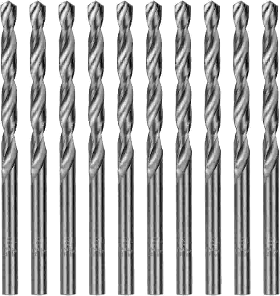 MTX Broca para Metal 4,5 mm HSS Aço Rápido Polido – Ângulo 118°, Haste Cilíndrica Universal, Kit 10 Peças