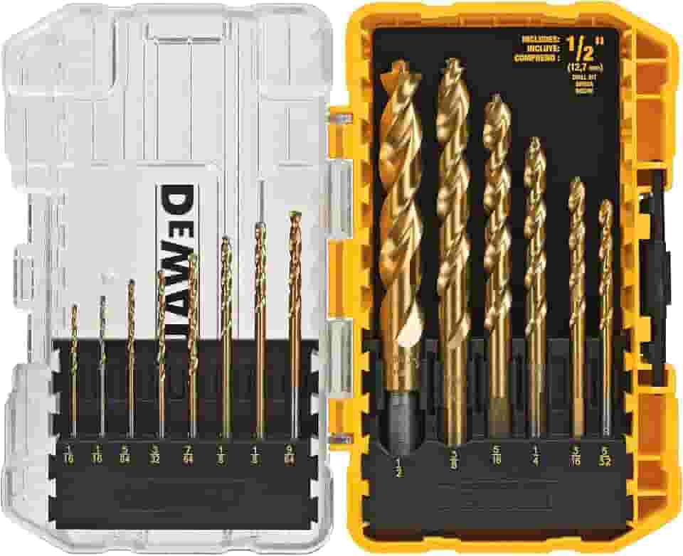 Kit de brocas DEWALT DW1354, revestidas com nitreto de titânio, 14 peças